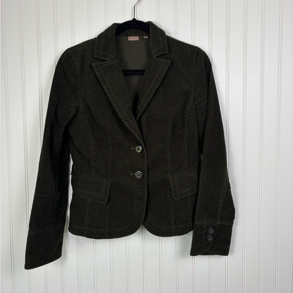 halogen Olive Green Corduroy Blazer Suit Jacket Women’s Size Medium